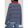 image:imageDokotoo Womens Tops 2026 V Neck Button Down Long Sleeve Striped Polo ShirtsNavy Stripe