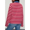 image:imageDokotoo Womens Tops 2026 V Neck Button Down Long Sleeve Striped Polo ShirtsRed Stripe