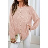 image:imageDokotoo Womens Tops Boho Button Down Crewneck Babydoll Blouses ShirtsApricot