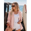 image:imageDokotoo Womens Tops Boho Button Down Crewneck Babydoll Blouses ShirtsApricot