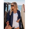 image:imageDokotoo Womens Tops Boho Button Down Crewneck Babydoll Blouses ShirtsBlue