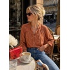 image:imageDokotoo Womens Tops Boho Button Down Crewneck Babydoll Blouses ShirtsBrown