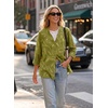 image:imageDokotoo Womens Tops Boho Button Down Crewneck Babydoll Blouses ShirtsGreen