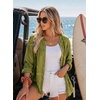 image:imageDokotoo Womens Tops Boho Button Down Crewneck Babydoll Blouses ShirtsGreen