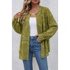 image:imageDokotoo Womens Tops Boho Button Down Crewneck Babydoll Blouses ShirtsGreen