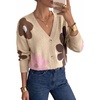image:imageDokotoo Cardigan Sweaters for Women Long Sleeve Floral Knit Sweater TopsApricot