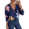 image:imageDokotoo Cardigan Sweaters for Women Long Sleeve Floral Knit Sweater TopsBlue