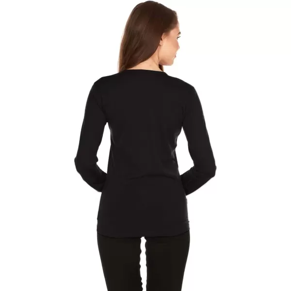 100 Merino Wool  Womens Midweight Base Layer  Long Sleeve Crew170 Lightweight Black