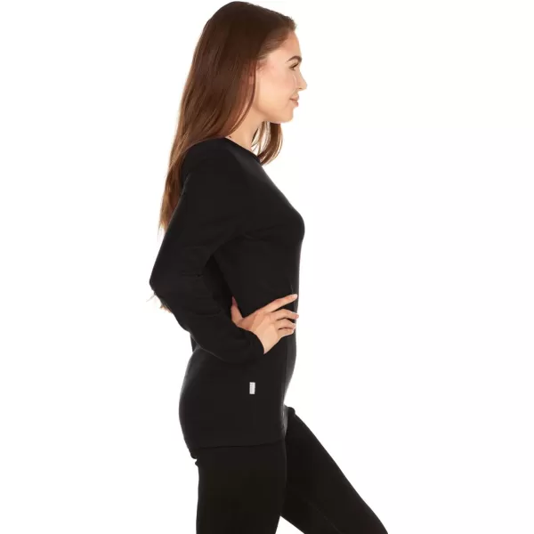 100 Merino Wool  Womens Midweight Base Layer  Long Sleeve Crew170 Lightweight Black