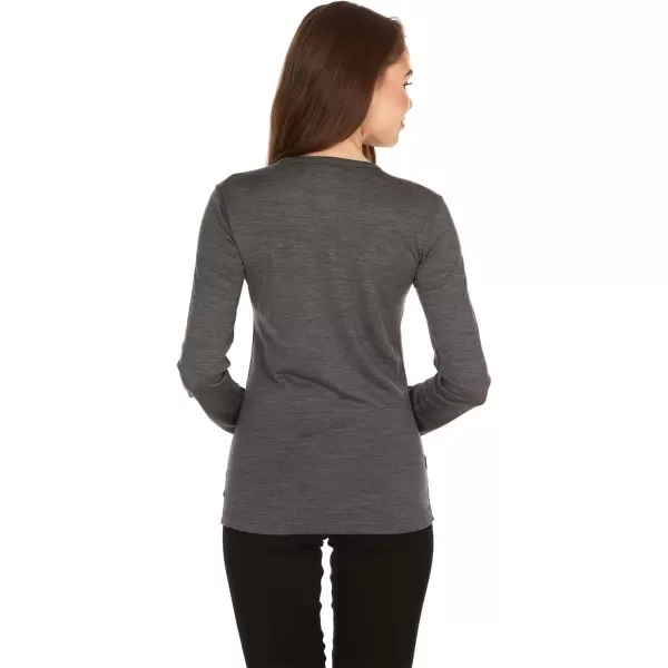 100 Merino Wool  Womens Midweight Base Layer  Long Sleeve Crew170 Lightweight Charcoal Gray