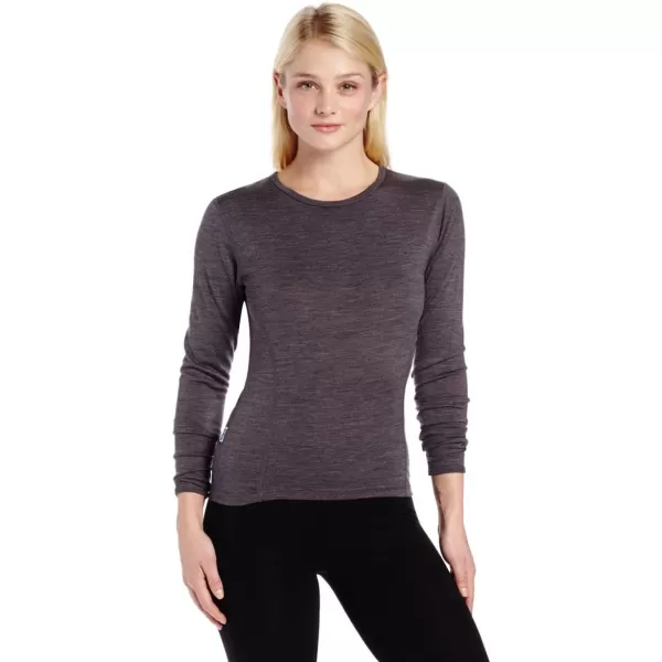 100 Merino Wool  Womens Midweight Base Layer  Long Sleeve Crew170 Lightweight Charcoal Gray