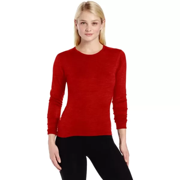 100 Merino Wool  Womens Midweight Base Layer  Long Sleeve Crew170 Lightweight True Red