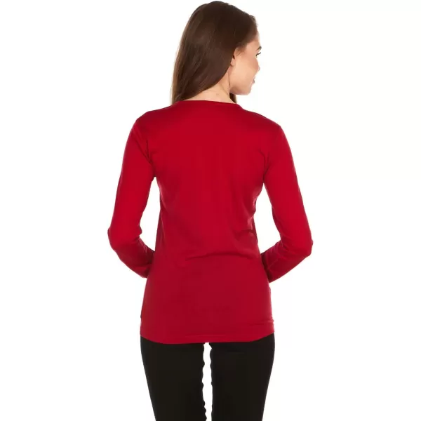 100 Merino Wool  Womens Midweight Base Layer  Long Sleeve Crew170 Lightweight True Red