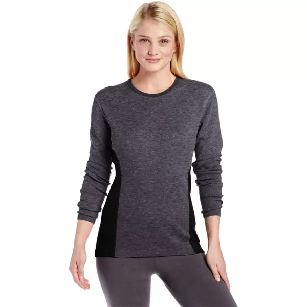 100 Merino Wool  Womens Midweight Base Layer  Long Sleeve Crew235 Midweight Charcoal Gray Black