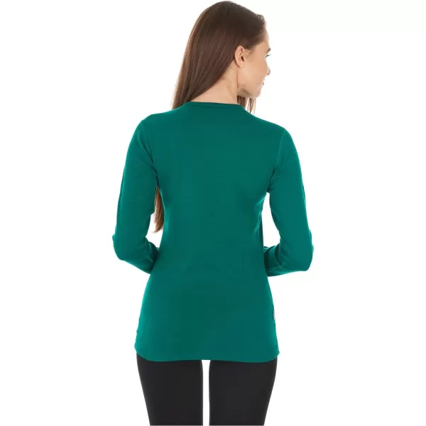 100 Merino Wool  Womens Midweight Base Layer  Long Sleeve Crew235 Midweight Emerald Green