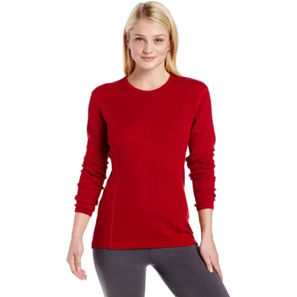 100 Merino Wool  Womens Midweight Base Layer  Long Sleeve Crew235 Midweight True Red