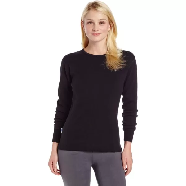 100 Merino Wool  Womens Midweight Base Layer  Long Sleeve Crew400 Expedition Black