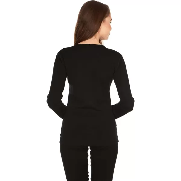 100 Merino Wool  Womens Midweight Base Layer  Long Sleeve Crew400 Expedition Black