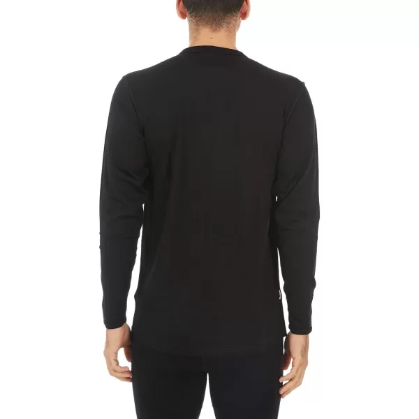 100 Merino Wool  Mens Long Sleeve Crew Shirt  Thermal Base Layer170 Lightweight Black