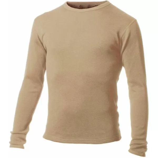 100 Merino Wool  Mens Long Sleeve Crew Shirt  Thermal Base Layer170 Lightweight Desert Sand