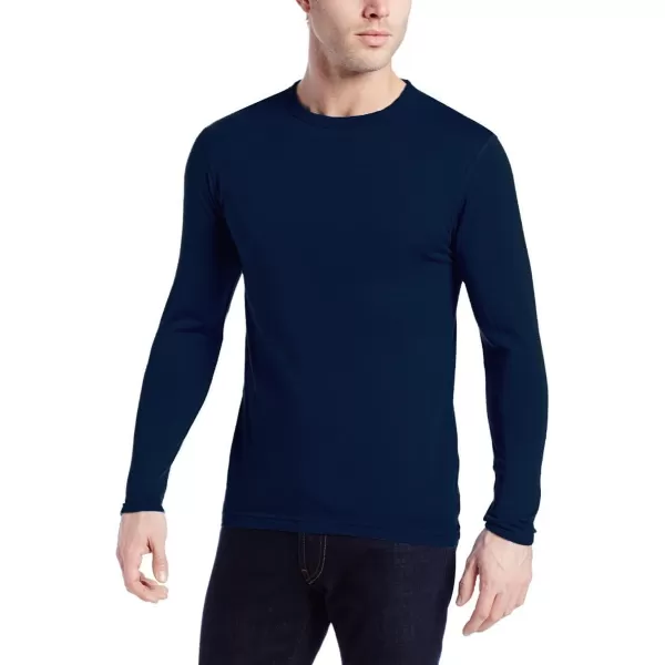 100 Merino Wool  Mens Long Sleeve Crew Shirt  Thermal Base Layer170 Lightweight Navy