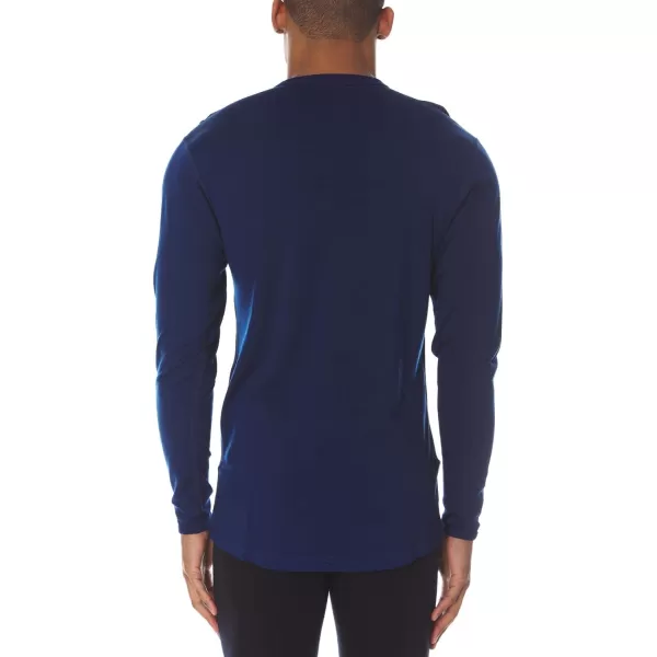 100 Merino Wool  Mens Long Sleeve Crew Shirt  Thermal Base Layer170 Lightweight Navy