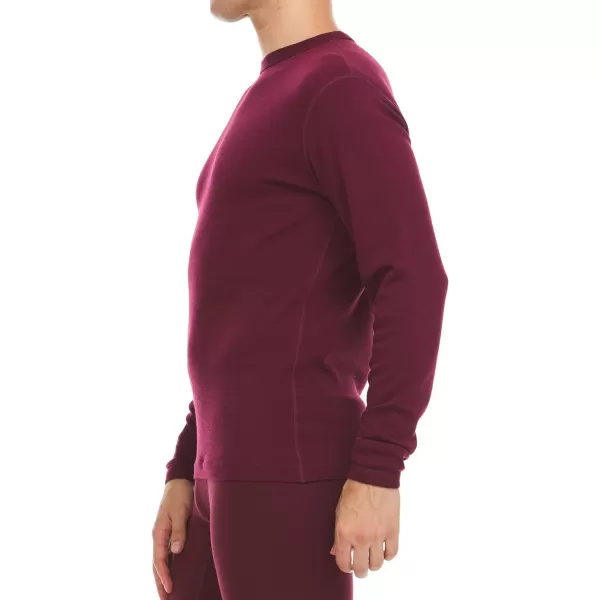 100 Merino Wool  Mens Long Sleeve Crew Shirt  Thermal Base Layer235 Midweight Burgundy