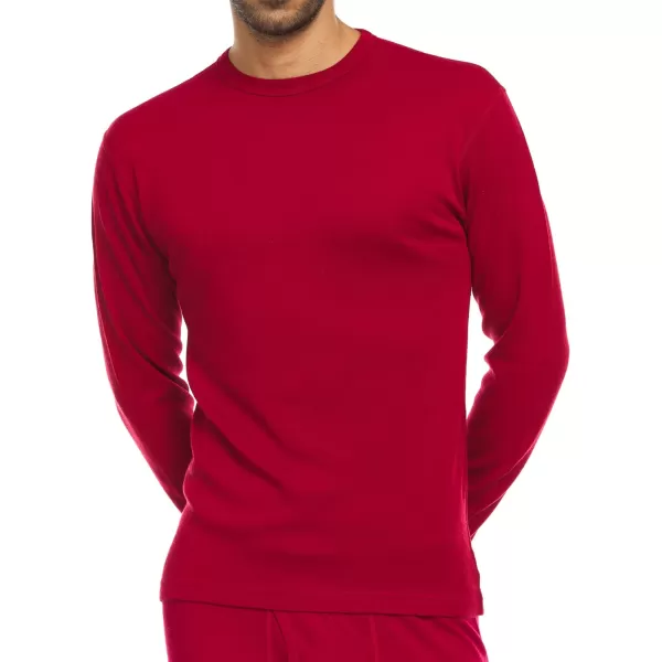 100 Merino Wool  Mens Long Sleeve Crew Shirt  Thermal Base Layer235 Midweight True Red