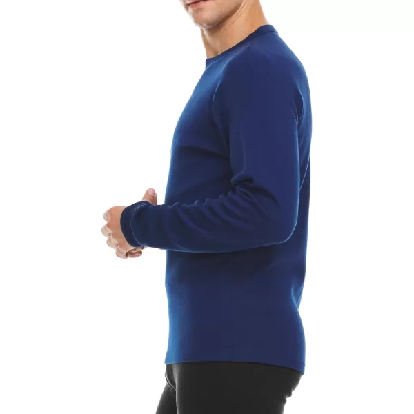 100 Merino Wool  Mens Long Sleeve Crew Shirt  Thermal Base Layer400 Expedition Navy Blue