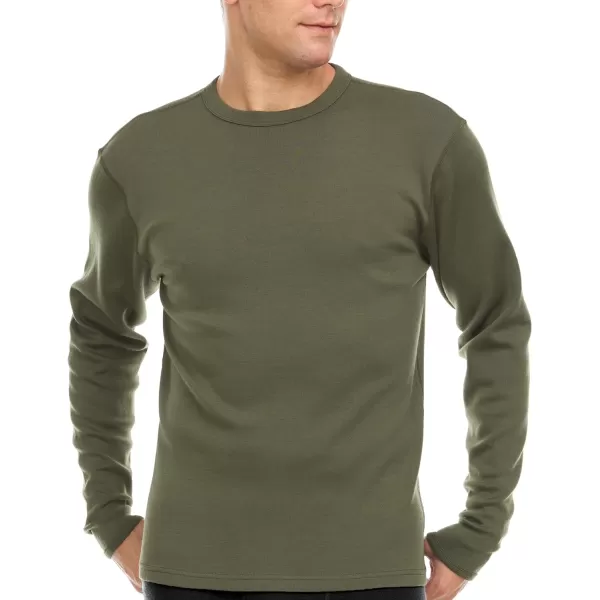 100 Merino Wool  Mens Long Sleeve Crew Shirt  Thermal Base Layer400 Expedition Olive Drab