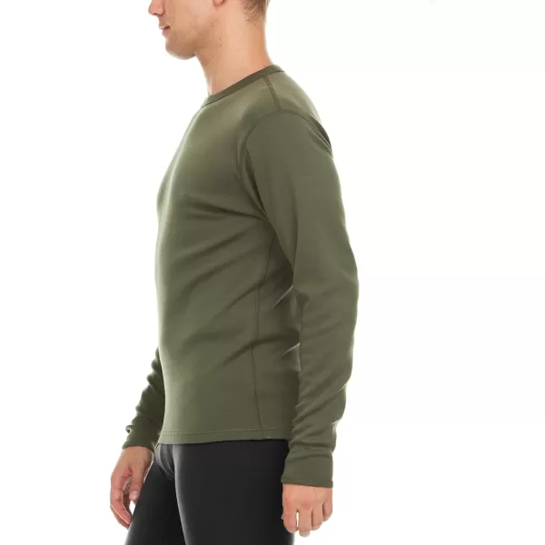 100 Merino Wool  Mens Long Sleeve Crew Shirt  Thermal Base Layer400 Expedition Olive Drab