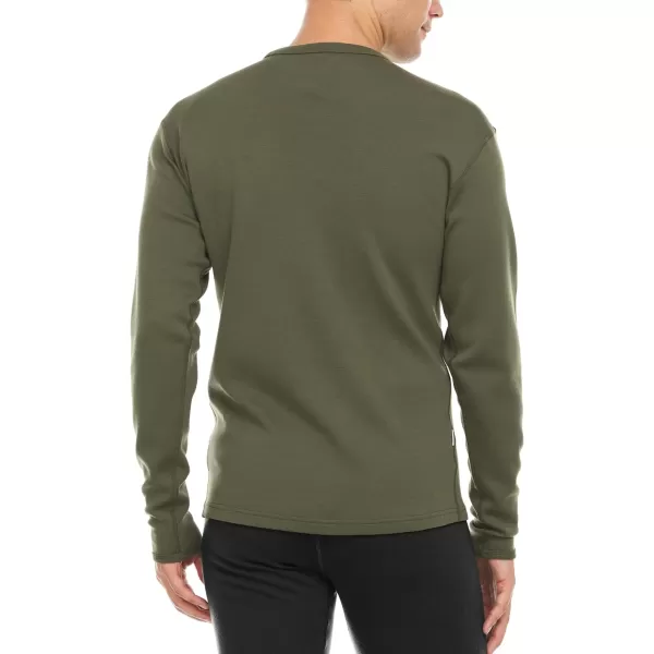 100 Merino Wool  Mens Long Sleeve Crew Shirt  Thermal Base Layer400 Expedition Olive Drab