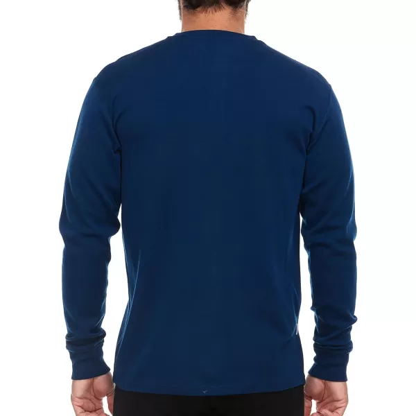 Long Sleeve Mens Henley  100 Merino Wool  3 Button Front Closure  Casual ShirtNavy Blue