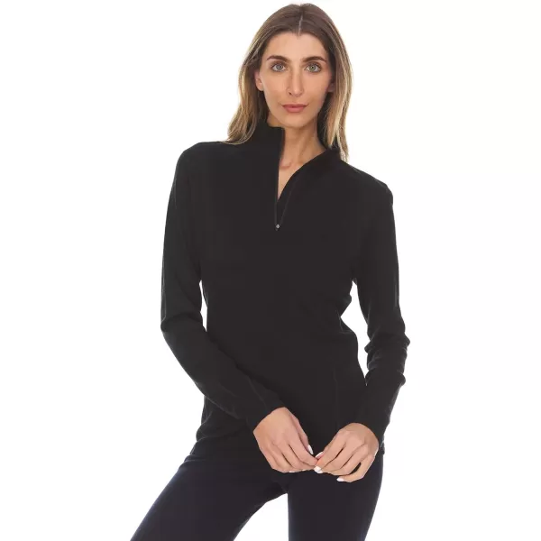 Minus33 Merino Wool 814 Sequoia Womens Midweight 14 Zip  No Itch Renewable FabricBlack