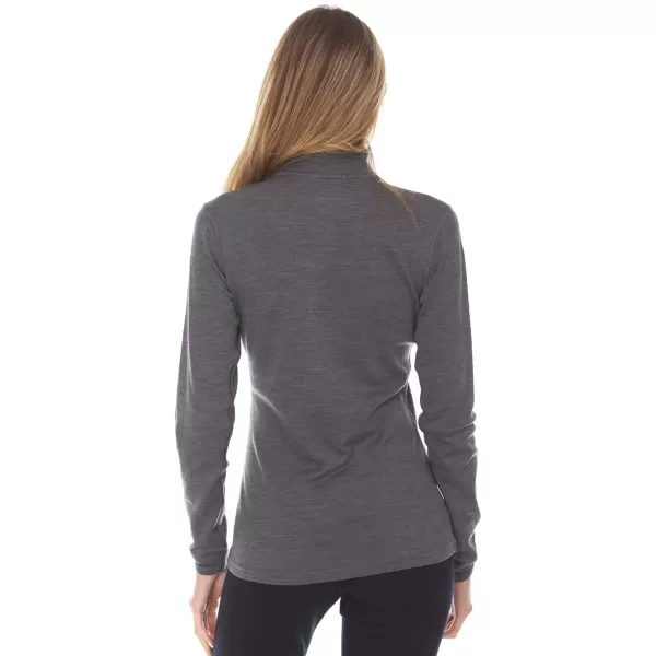 Minus33 Merino Wool 814 Sequoia Womens Midweight 14 Zip  No Itch Renewable FabricCharcoal