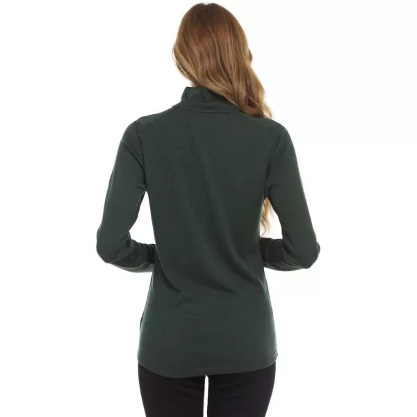 Minus33 Merino Wool 814 Sequoia Womens Midweight 14 Zip  No Itch Renewable FabricForest Green