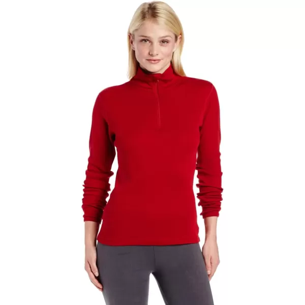 Minus33 Merino Wool 814 Sequoia Womens Midweight 14 Zip  No Itch Renewable FabricTrue Red