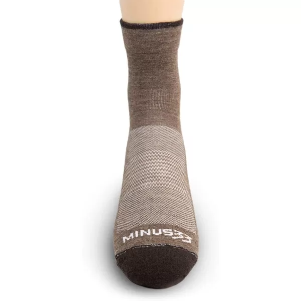 Minus33 Merino Wool Clothing Mountain Heritage Mini Crew Liner Socks Made in USA New HampshireCoffee