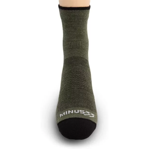 Minus33 Merino Wool Clothing Mountain Heritage Mini Crew Liner Socks Made in USA New HampshireOlive Drab