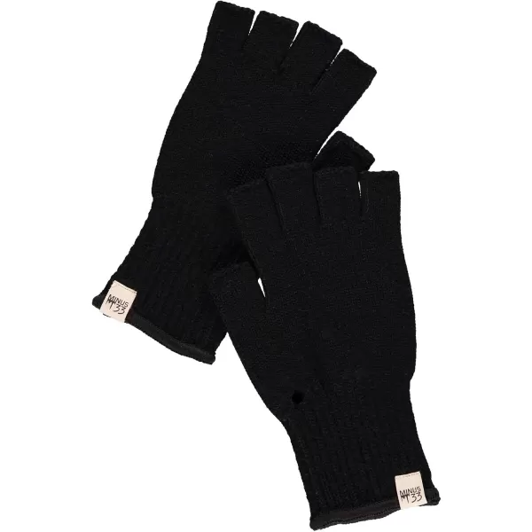 Minus33 Merino Wool Fingerless Gloves  Warm Knitted Gloves  Hunting Gloves  Half Finger GlovesBlack