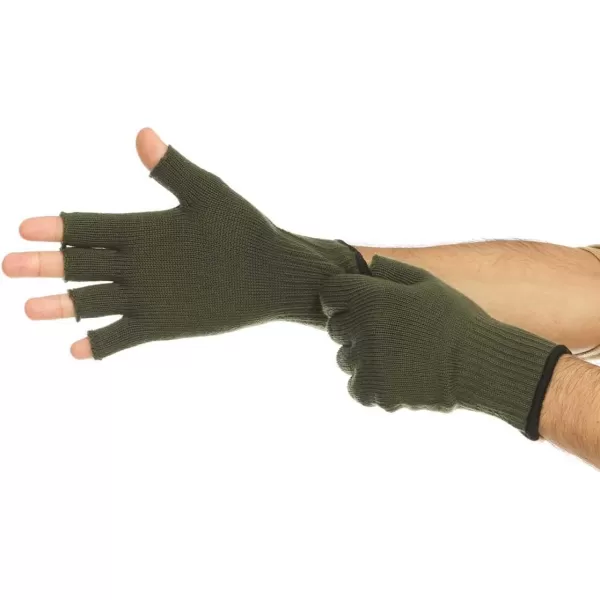 Minus33 Merino Wool Fingerless Gloves  Warm Knitted Gloves  Hunting Gloves  Half Finger GlovesOlive Drab