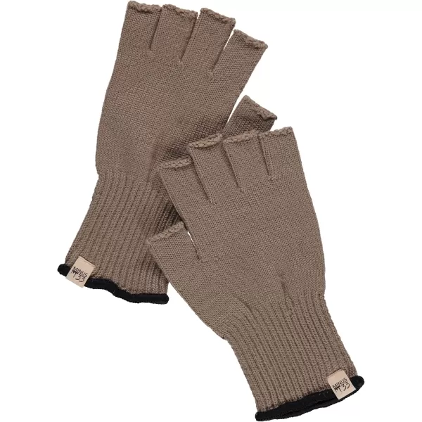 Minus33 Merino Wool Fingerless Gloves  Warm Knitted Gloves  Hunting Gloves  Half Finger GlovesTan499