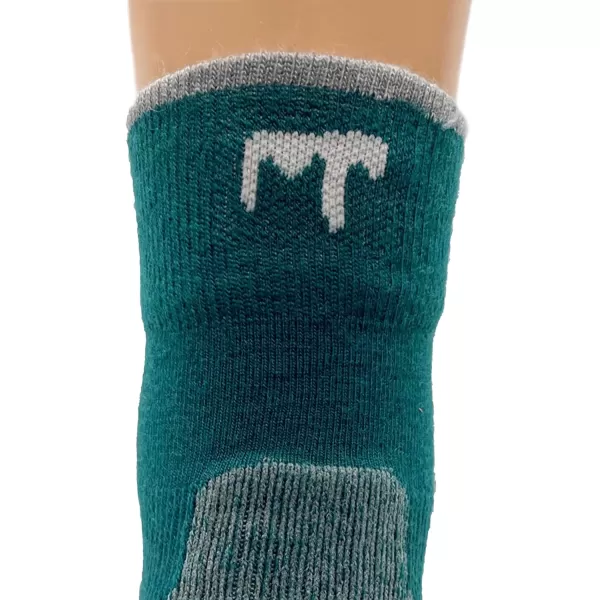 USA Made  Mini Crew Socks  Hiking Socks  Merino Wool  Mountain HeritageS34 Micro  Cushion Teal Green