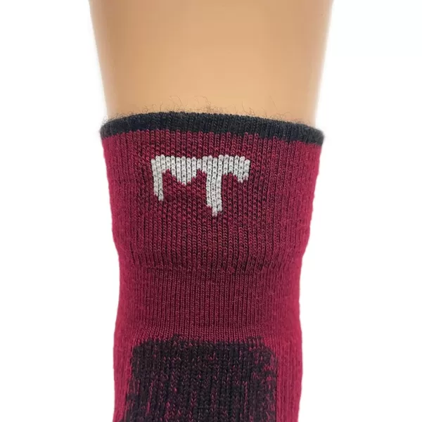 USA Made  Mini Crew Socks  Hiking Socks  Merino Wool  Mountain HeritageS34 Micro  Cushion True Red