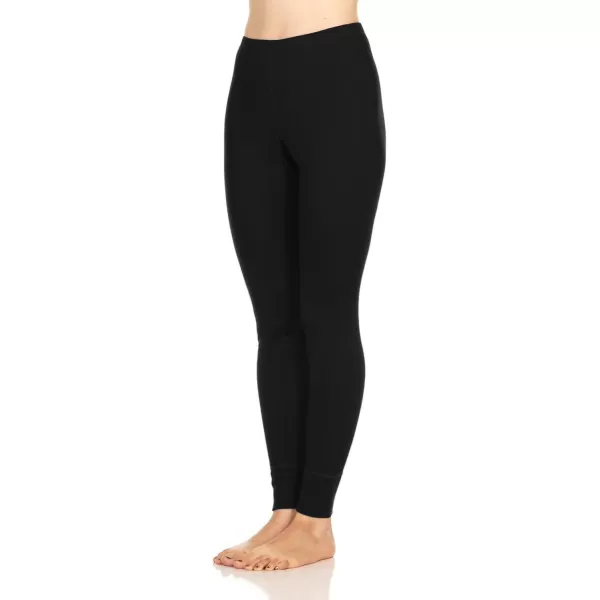 Womens 100 Merino Wool Midweight Base Layer Bottoms  Thermal Underwear  No Itch Renewable Fabric170 Ligthweight Black