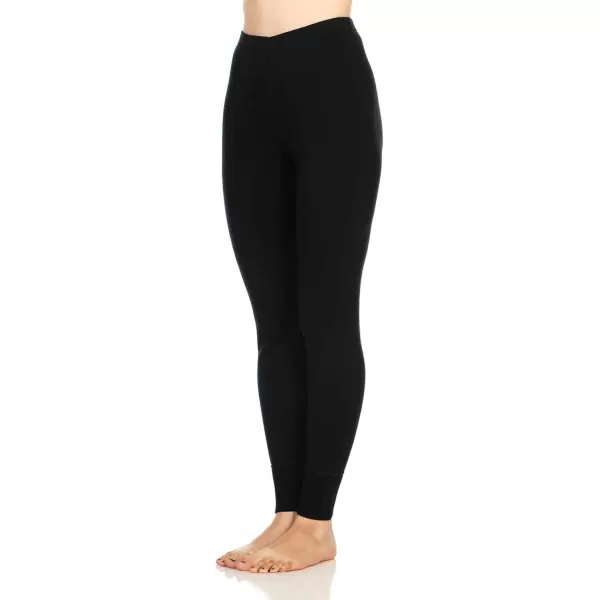 Womens 100 Merino Wool Midweight Base Layer Bottoms  Thermal Underwear  No Itch Renewable Fabric235 Midweight Black