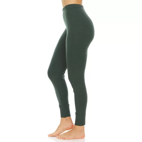 Womens 100 Merino Wool Midweight Base Layer Bottoms  Thermal Underwear  No Itch Renewable Fabric235 Midweight Forest Green