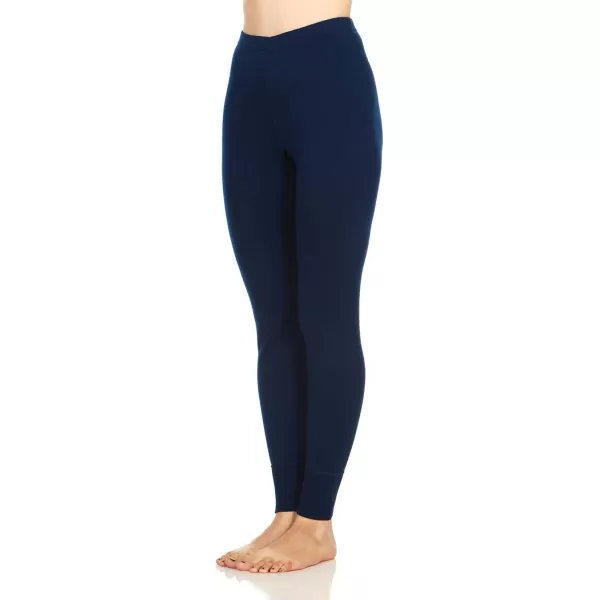 Womens 100 Merino Wool Midweight Base Layer Bottoms  Thermal Underwear  No Itch Renewable Fabric235 Midweight Navy Blue