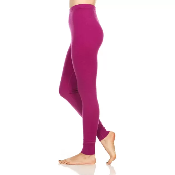 Womens 100 Merino Wool Midweight Base Layer Bottoms  Thermal Underwear  No Itch Renewable Fabric235 Midweight Radiant Violet