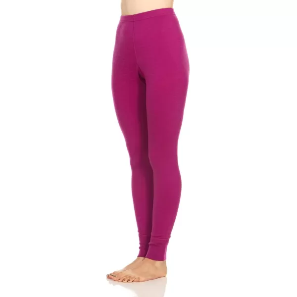 Womens 100 Merino Wool Midweight Base Layer Bottoms  Thermal Underwear  No Itch Renewable Fabric235 Midweight Radiant Violet